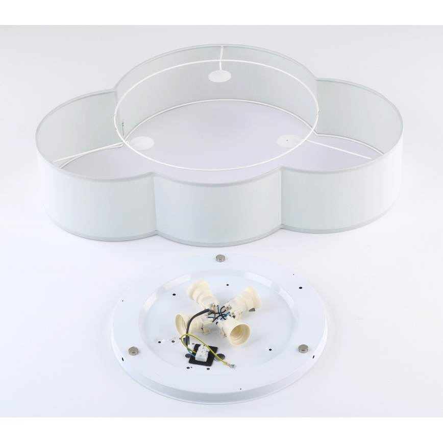 Brilagi - Plafoniera per bambini NIMBUS 4xE27/15W/230V 46x63 cm grigia