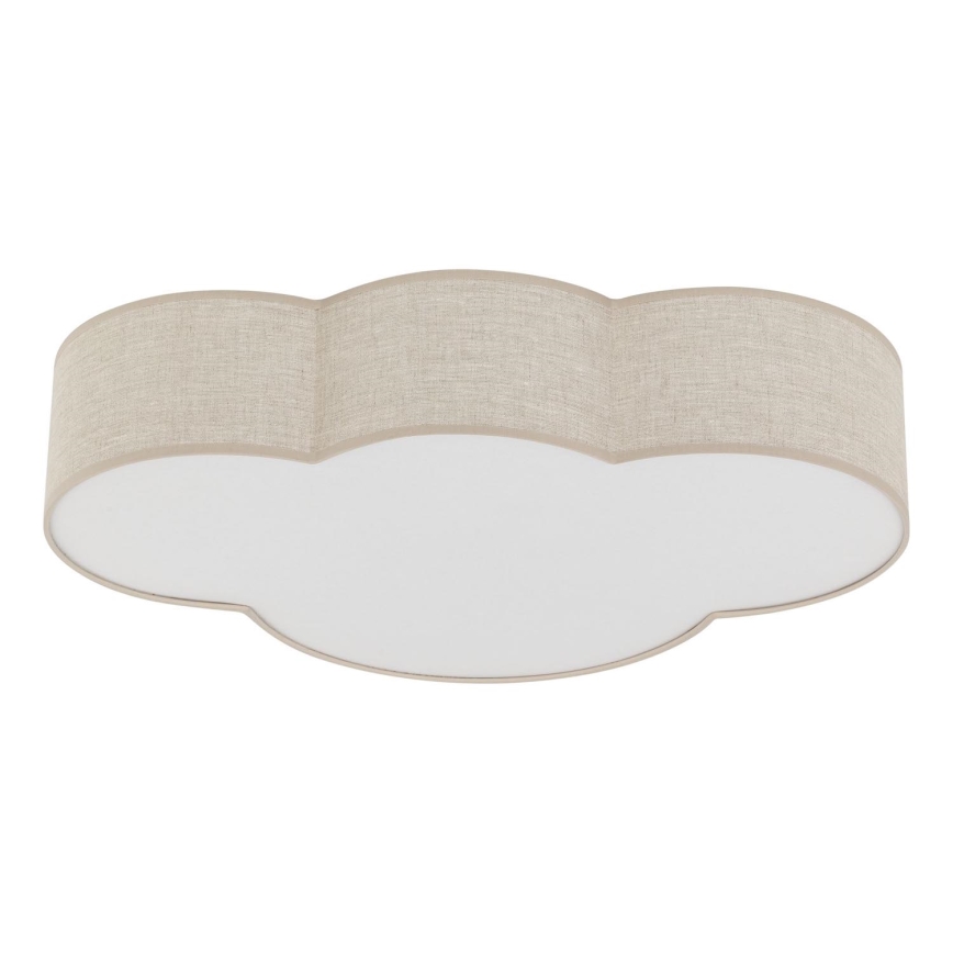 Brilagi - Plafoniera per bambini NIMBUS LINEN 4xE27/15W/230V 46x63 cm beige