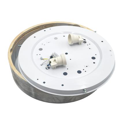 Brilagi - Plafoniera PINO 2xE27/15W/230V pino/argento Ø 37,5 cm