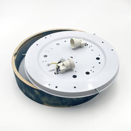 Brilagi - Plafoniera PINO 2xE27/15W/230V pino/blu Ø 37,5 cm