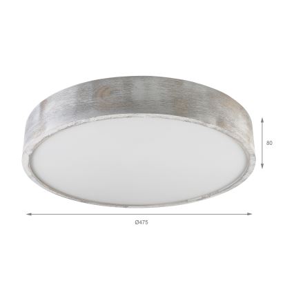 Brilagi - Plafoniera PINO 3xE27/15W/230V in pino/argento diam. 47,5 cm