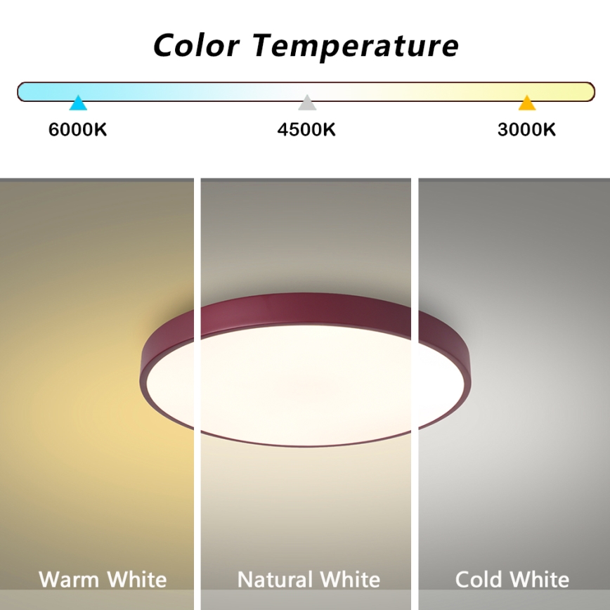 Brilagi - Plafoniera LED POOL LED/36W/230V 3000/4000/6000K Ø 30 cm bordeaux