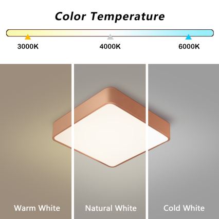Brilagi - Plafoniera LED POOL SQUARE LED/36W/230V 3000/4000/6000K 40x40 cm bronzo