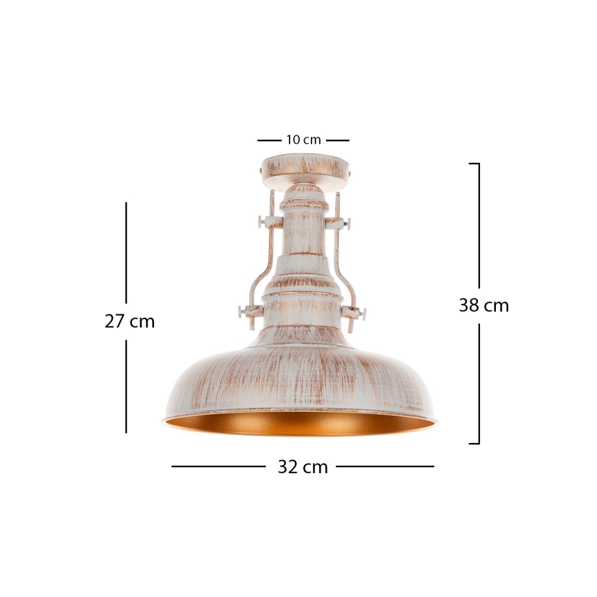 Brilagi - Plafoniera PYRONIC 1xE27/40W/230V Ø 32 cm crema/patina