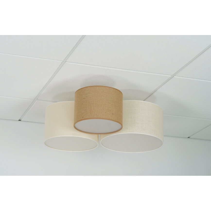 Brilagi - Plafoniera RAGNO 3xE27/15W/230V beige/color crema