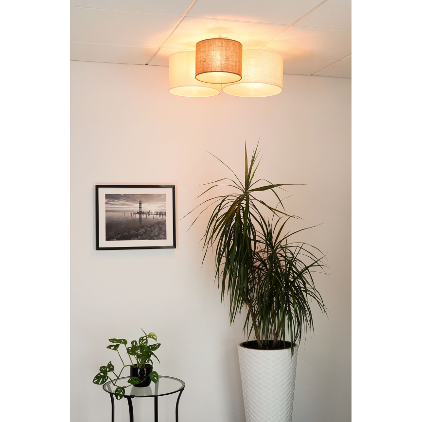 Brilagi - Plafoniera RAGNO 3xE27/15W/230V beige/color crema