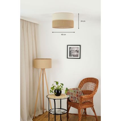 Brilagi - Plafoniera ROYAL YUTE 1xE27/15W/230V diametro 40 cm beige/color crema