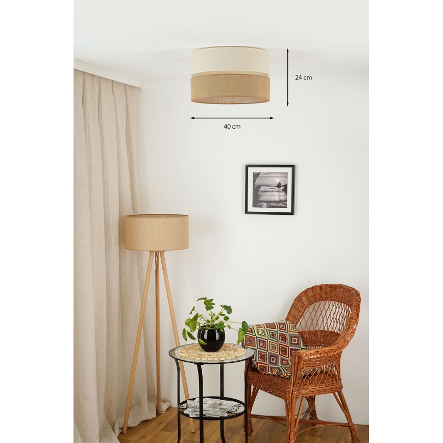 Brilagi - Plafoniera ROYAL YUTE 1xE27/15W/230V diametro 40 cm beige/color crema