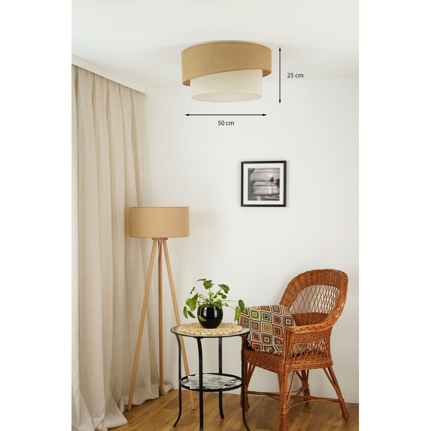 Brilagi - Plafoniera SHINE 1xE27/15W/230V diametro 50 cm beige/color crema