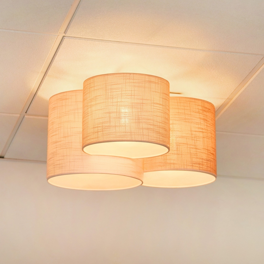 Brilagi - Plafoniera SNAKE 3xE27/15W/230V 50x57 cm grigia/crema