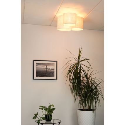 Brilagi - Plafoniera SNAKE 3xE27/15W/230V grigio/color crema