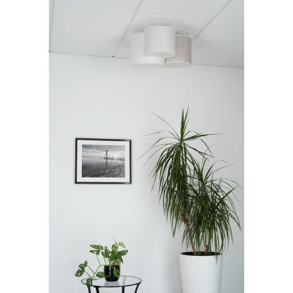 Brilagi - Plafoniera SNAKE 3xE27/15W/230V 50x57 cm grigia/crema