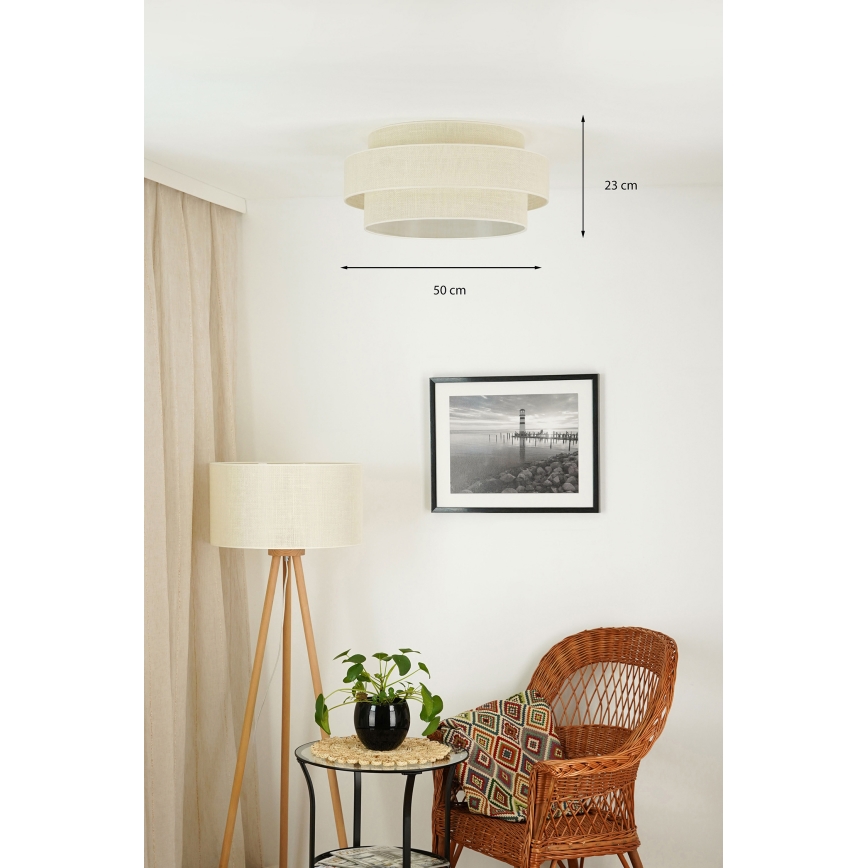 Brilagi - Plafoniera SPACE YUTE LED/12W/230V diametro 50 cm 3000K/4000K/6400K color crema