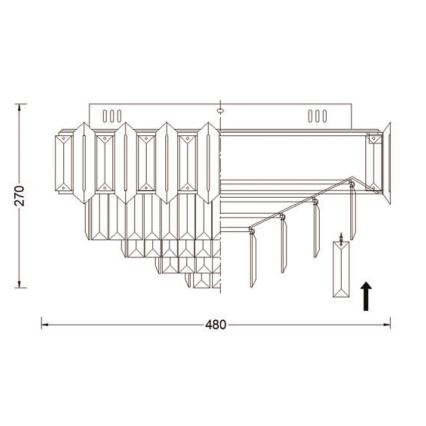 Brilagi - Plafoniera SPECTRA 5xE14/40W/230V diam. 48 cm nera