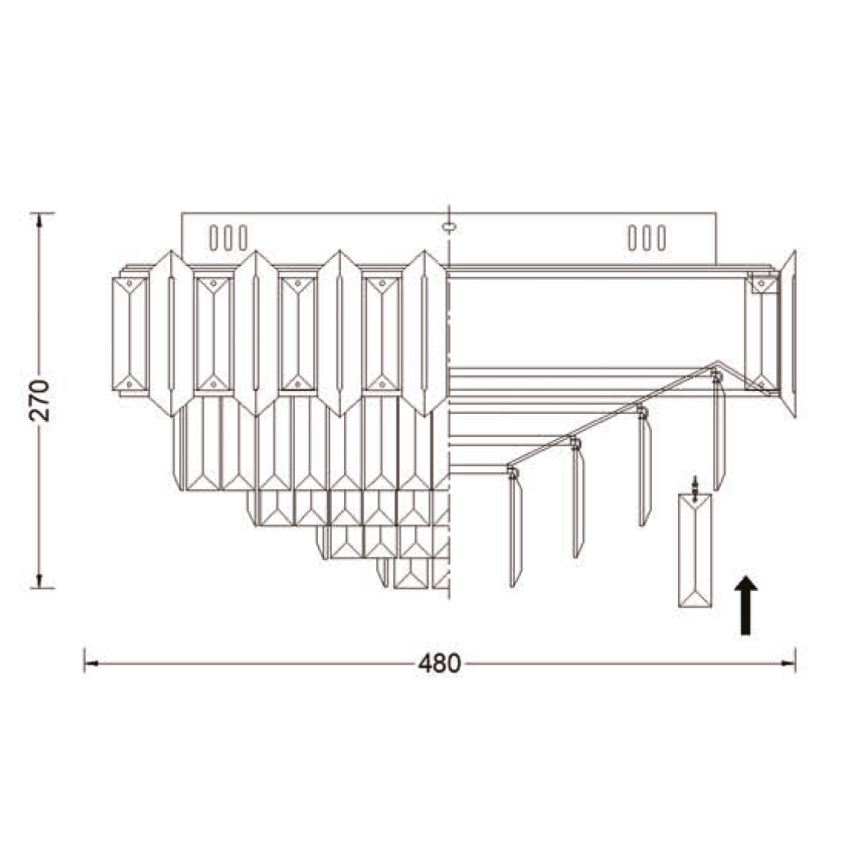 Brilagi - Plafoniera SPECTRA 5xE14/40W/230V Ø 48 cm dorata