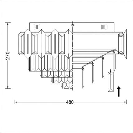 BRILAGI - Plafoniera SPECTRA 5xE14/40W/230V Ø 48 cm dorata