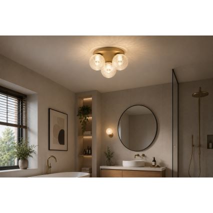 Brilagi - Plafoniera STELLA 3xE27/60W/230V diam. 35 cm beige/oro