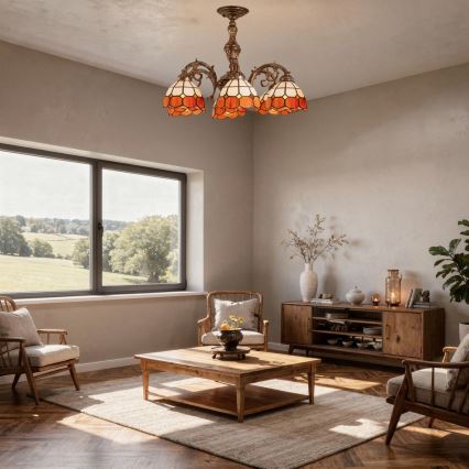 Brilagi - Plafoniera stile Tiffany SIENNA 6xE27/60W/230V Ø 60 cm