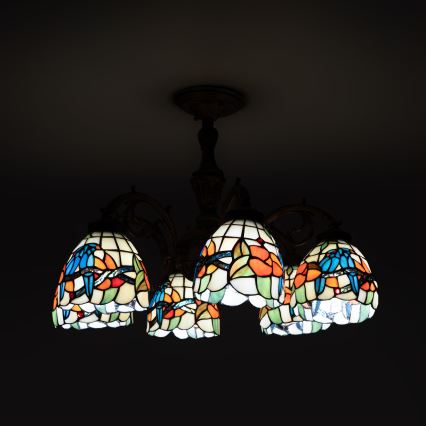 Brilagi - plafoniera Tiffany a vetri colorati JUNGLE 6xE27/60W/230V Ø 60 cm
