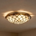 Brilagi - Plafoniera Tiffany in vetro colorato AVORIO 2xE27/60W/230V Ø 40 cm