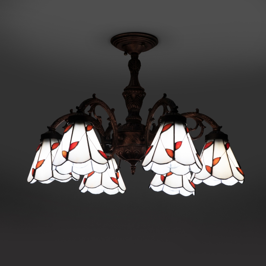 Brilagi - Plafoniera Tiffany in vetro colorato FOLIA 6xE27/60W/230V Ø 60 cm