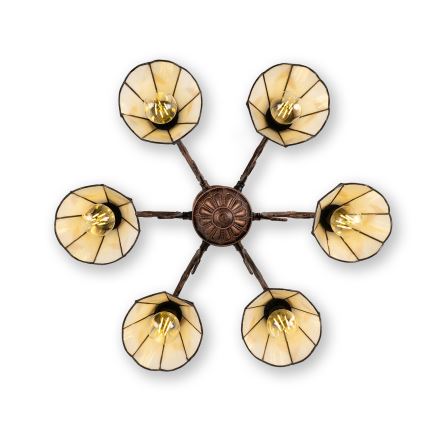 Brilagi - Plafoniera Tiffany in vetro colorato FOLIA 6xE27/60W/230V Ø 60 cm