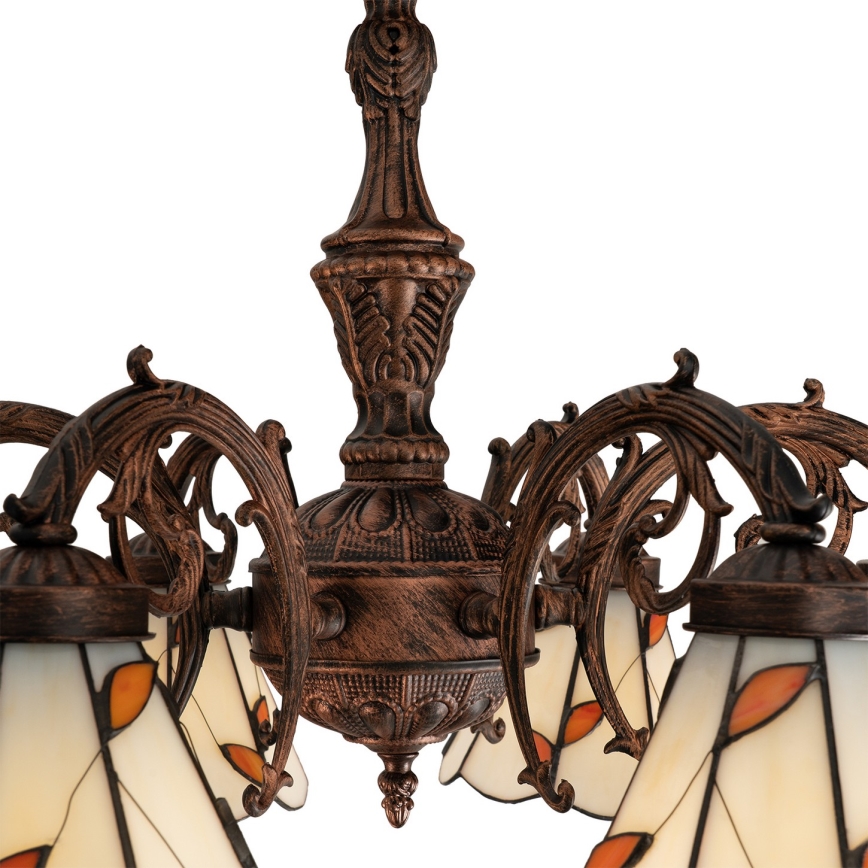 Brilagi - Plafoniera Tiffany in vetro colorato FOLIA 6xE27/60W/230V Ø 60 cm