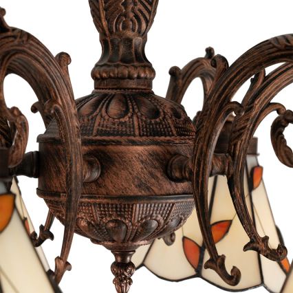 Brilagi - Plafoniera Tiffany in vetro colorato FOLIA 6xE27/60W/230V Ø 60 cm