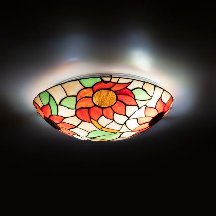 Brilagi - Plafoniera Tiffany in vetro colorato SUNFLOWER 2xE27/60W/230V Ø 40 cm