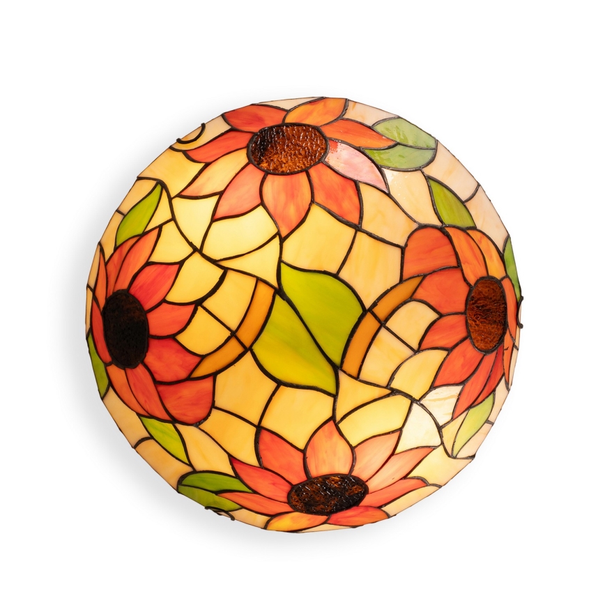 Brilagi - Plafoniera Tiffany in vetro colorato SUNFLOWER 2xE27/60W/230V Ø 40 cm