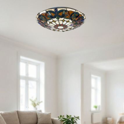 Brilagi - Plafoniera Tiffany in vetro LUISA 2xE27/60W/230V Ø 40 cm