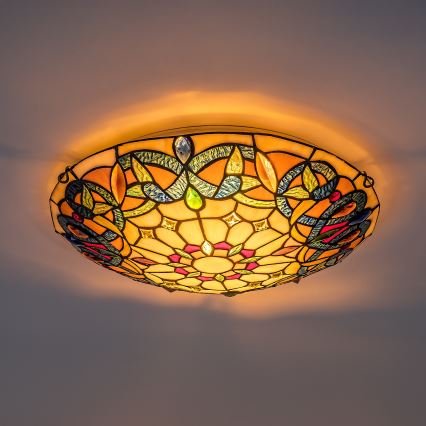 Brilagi - Plafoniera Tiffany in vetro LUISA 2xE27/60W/230V Ø 40 cm