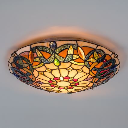 Brilagi - Plafoniera Tiffany in vetro LUISA 2xE27/60W/230V Ø 40 cm