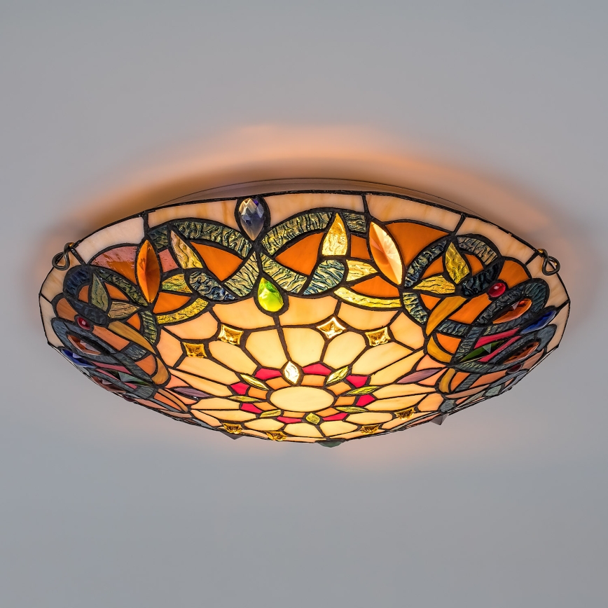 Brilagi - Plafoniera Tiffany in vetro LUISA 2xE27/60W/230V Ø 40 cm