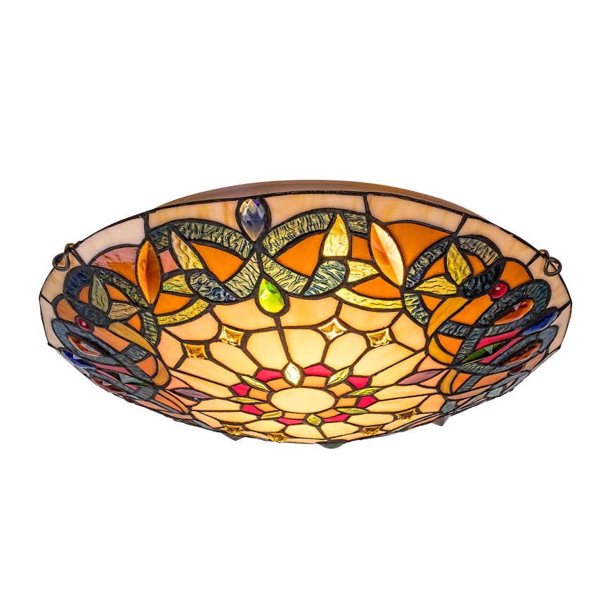 Brilagi - Plafoniera Tiffany in vetro LUISA 2xE27/60W/230V Ø 40 cm