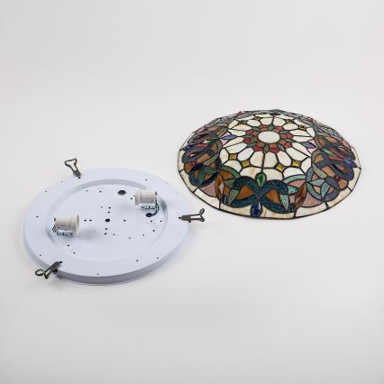 Brilagi - Plafoniera Tiffany in vetro LUISA 2xE27/60W/230V Ø 40 cm
