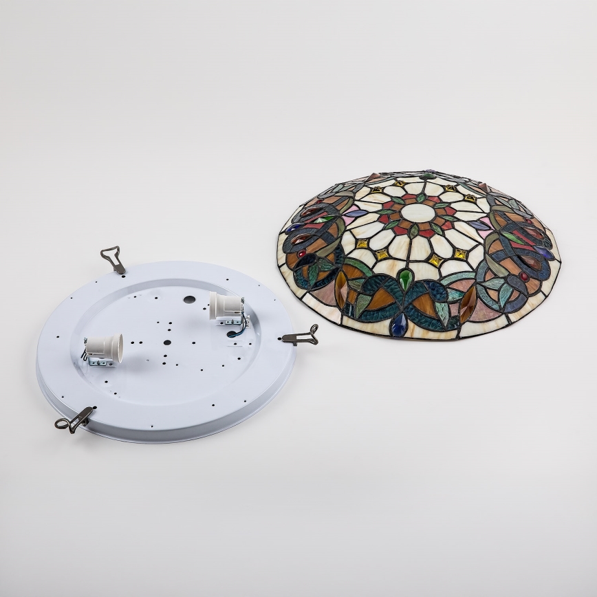Brilagi - Plafoniera Tiffany in vetro LUISA 2xE27/60W/230V Ø 40 cm