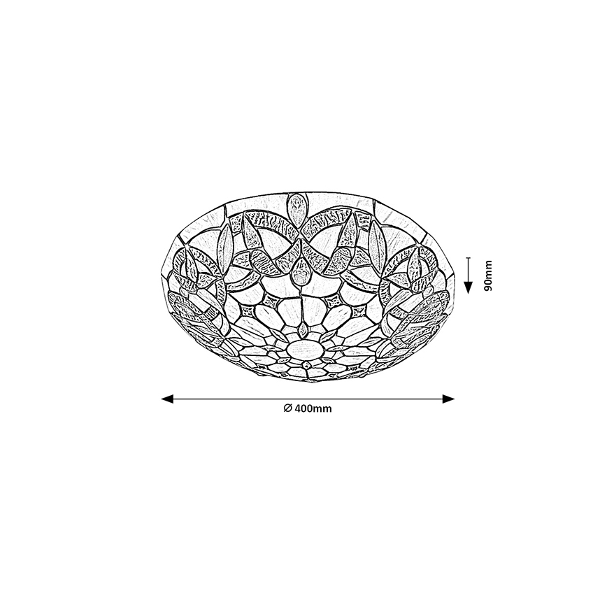 Brilagi - Plafoniera Tiffany in vetro LUISA 2xE27/60W/230V Ø 40 cm