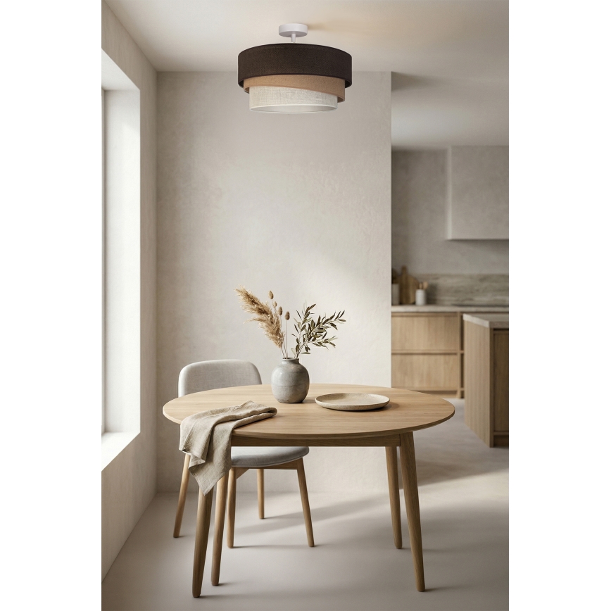 Brilagi - Plafoniera TRIO 1xE27/60W/230V Ø 40 cm marrone/beige/bianco
