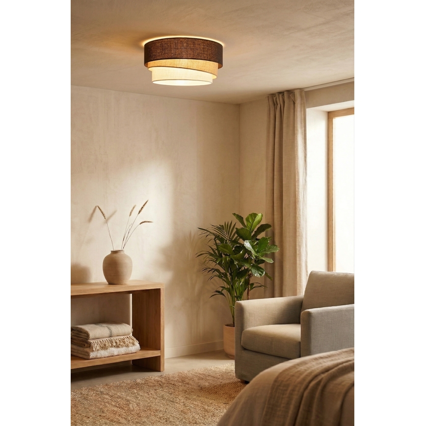 Brilagi - Plafoniera TRIO 1xE27/60W/230V Ø 40 cm marrone/beige/bianco