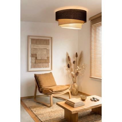 Brilagi - Plafoniera TRIO 3xE27/60W/230V Ø 60 cm marrone/beige/bianco