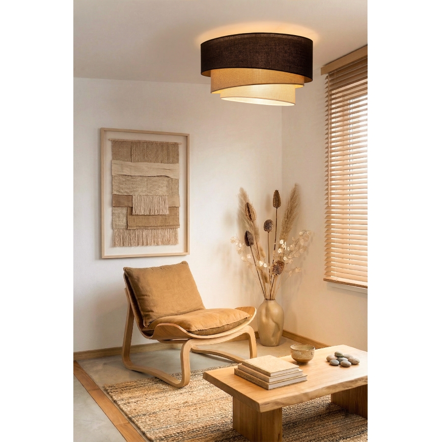 Brilagi - Plafoniera TRIO 3xE27/60W/230V Ø 60 cm marrone/beige/bianco