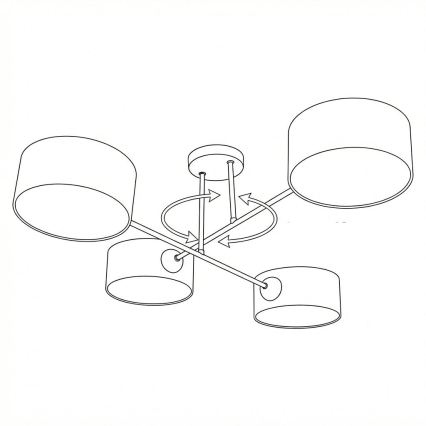 Brilagi - Plafoniera VIRGO 4xE14/40W/230V beige/nera