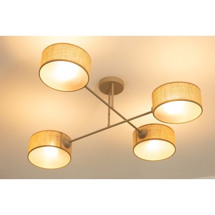 Brilagi - Plafoniera VIRGO 4xE14/40W/230V beige/oro