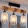 Brilagi - Plafoniera WOOD GLASS 3xE27/60W/230V pino/nero/bianco