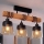 Brilagi - Plafoniera WOOD GLASS 3xE27/60W/230V pino/nero/marrone fumé