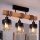 Brilagi - Plafoniera WOOD GLASS 3xE27/60W/230V pino/nero/marrone fumé