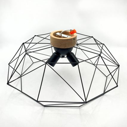 Brilagi - Plafoniera WOODY BASKET 3xE27/60W/230V Ø 60 cm rovere