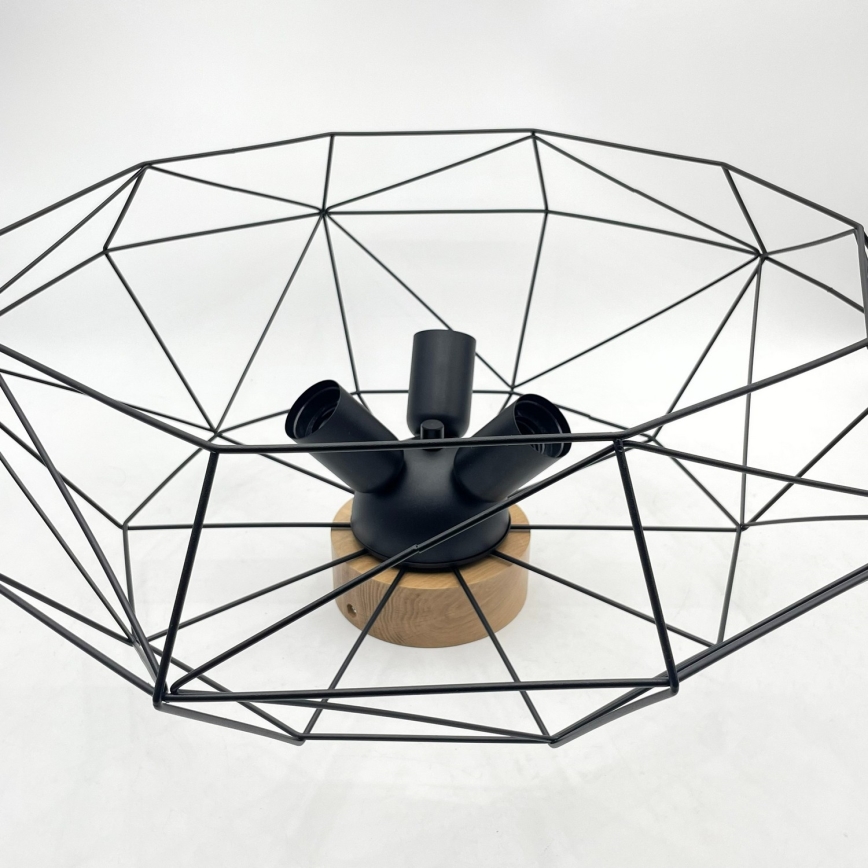 Brilagi - Plafoniera WOODY BASKET 3xE27/60W/230V Ø 60 cm rovere