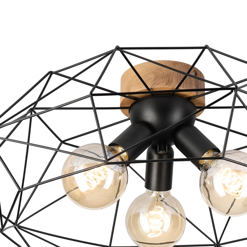 Brilagi - Plafoniera WOODY BASKET 3xE27/60W/230V Ø 60 cm rovere